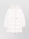 Herno Long Quilted Jacket With High Neck And Hood In White