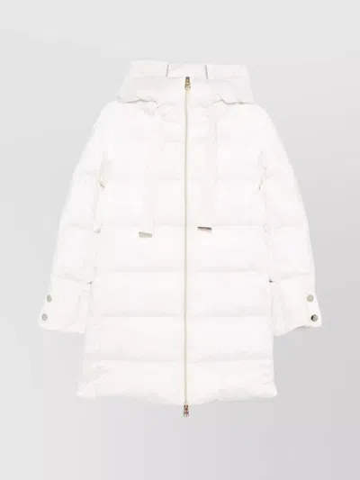 HERNO LONG QUILTED JACKET WITH HIGH NECK AND HOOD
