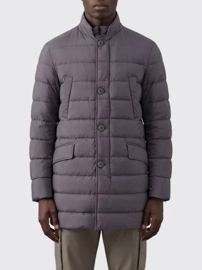 Herno Long Quilted Nylon Puffer Coat With High Neck And Button Closure In Gray