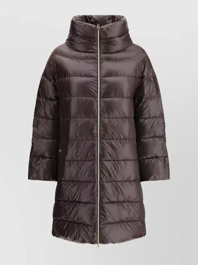 Herno Long Quilted Padded Jacket In Brown