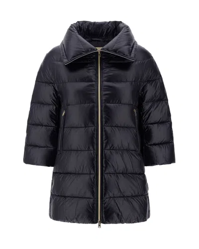 Herno Long Quilted Puffer Coat In Nero