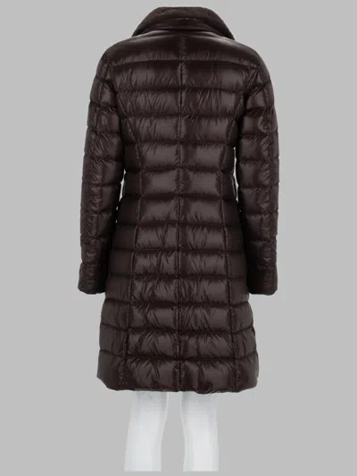Herno Long Quilted Puffer Coat With Fur Collar In Yellow
