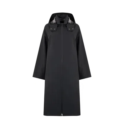 Herno Long Rain Coat In Black