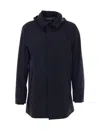 Herno Men Long Raincoat In Black