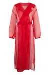 Herno Long Red Elegant And Comfortable Robe In Red