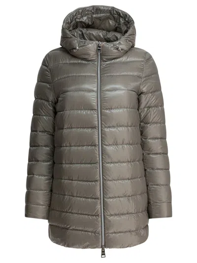 Herno Long "resort" Down Jacket In Ultralight Nylon In Gray