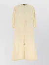 Herno Drawstring Waist Crewneck Dress In Neutrals
