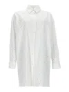 Herno Long Shirt With Perforated Pattern In White