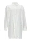 Herno Long Shirt With Perforated Pattern In White