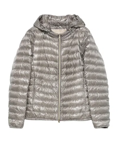 Herno Long Sleeve 2 Down Jacket In Gray