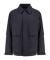 Herno Navy Blue Nylon Jacket In Black