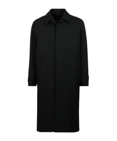 Herno Long Sleeve Coat In Black