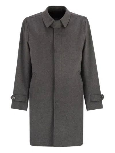Herno Men Wool And Cashmere Coat In Gray