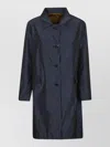 Herno Long Sleeve Collared Coat Side Pockets In Blue