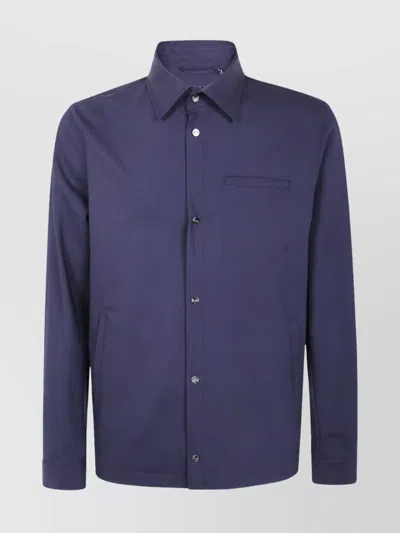 HERNO LONG SLEEVE COLLARED SHIRT JACKET WITH POCKET