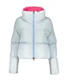 Herno Modern Winter Jacket With Pink Lining In Blue