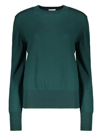 Herno Long Sleeve Crew-neck Sweater In Green