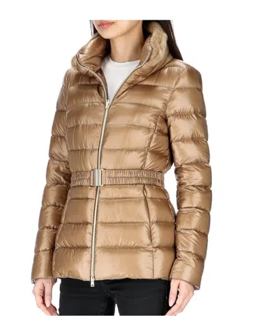 Herno Long Sleeve Down Jacket In Nude