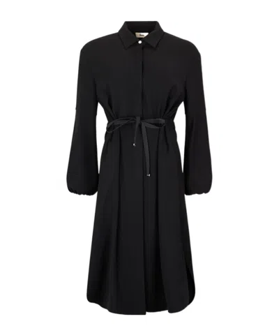 Herno Long Sleeve Dress In Black