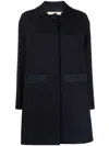 Herno Long-sleeve High-low Coat In Blau