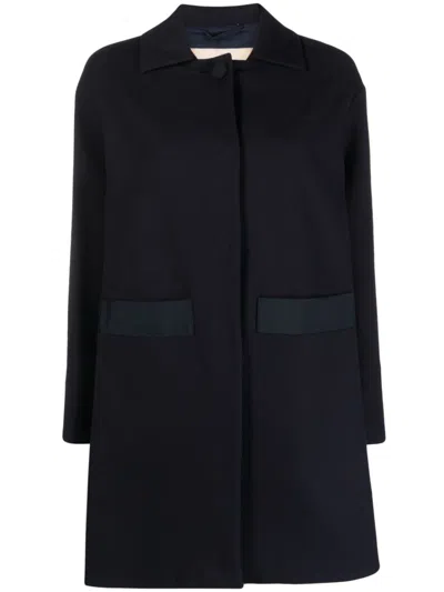 Herno Long-sleeve High-low Coat In Black