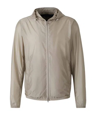 Herno Long Sleeve Hooded Casual Jacket In Brown