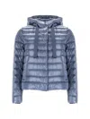 Herno Hooded Down Jacket Drawstring Long Sleeves In Blue