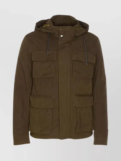 Herno Long Sleeve Hooded Padded Parka Jacket In Green
