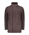 Herno Jacket With Zip Closure And Buttons In Brown