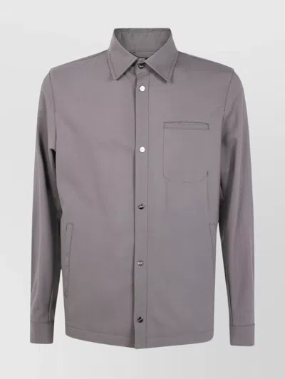 HERNO LONG SLEEVE JACKET WITH COLLARED NECK AND POCKET