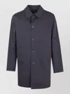 Herno Long Sleeve Midi Coat Front Pockets In Blue