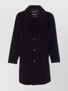 Herno Long Sleeve Notched Lapel Coat With Pockets In Black