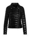 Herno Ultralight Nylon Down Motorcycle Jacket In Black