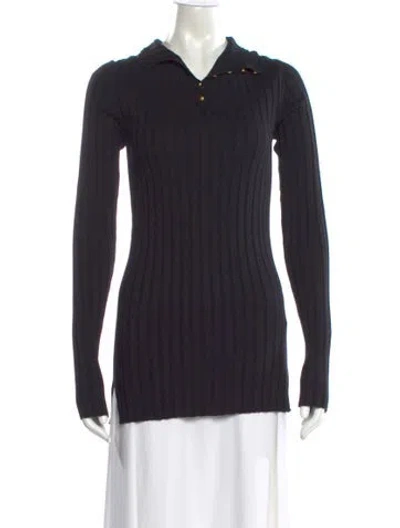 Pre-owned Herno Long Sleeve Polo In Black