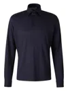 Herno Resort Polo Shirt In Soft Wool Knit In Blue