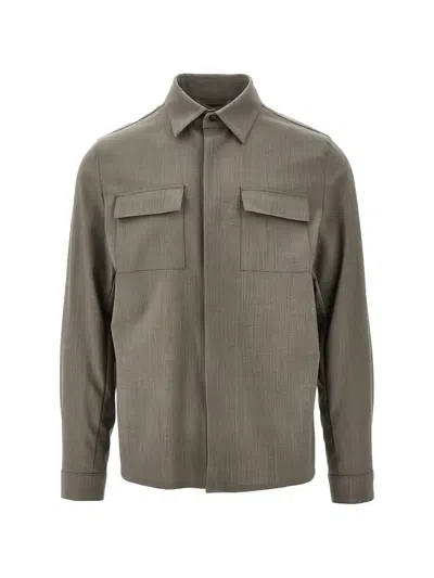 Herno Wool Overshirt Jacket Jackets And Coats Grey In Gray