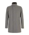 Herno Padded Coat With Front Pockets And High Collar In Gray