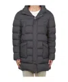 Herno Long Quilted Down Jacket With Hood And Flap Pockets In Black
