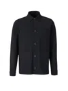 Herno Point Collar Jacket With Three Patch Pockets In Blue Navy