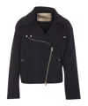 Herno Jacket With Notched Lapels And Metal Hardware In Black