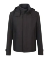 Herno Short Black Waterproof Jacket For Men In Polyester With Hood In Black
