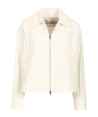 Herno Long-sleeved Casual Jacket In White