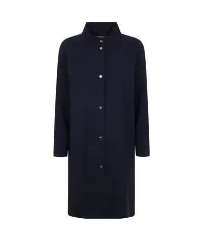 HERNO BAND-COLLAR BUTTONED COAT