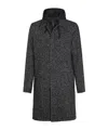 Herno Men's Black Bouclã© Coat With Hood In Black