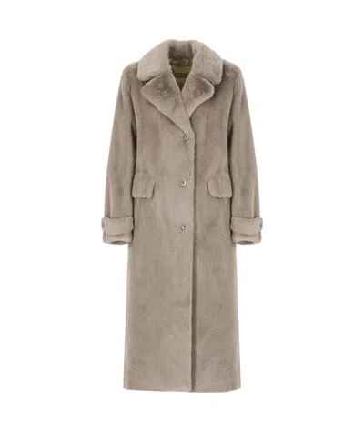 Herno Long-sleeved Coat In Nude
