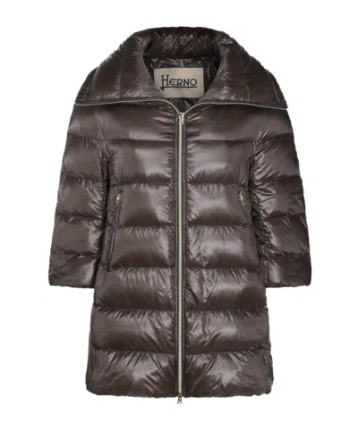 HERNO CLEOFE QUILTED ZIP-FASTENING COAT