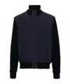 Herno Men Nylon And Wool Bomber Jacket In Black