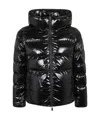 Herno High Collar Long Sleeves Shiny Finish Side Pockets In Black