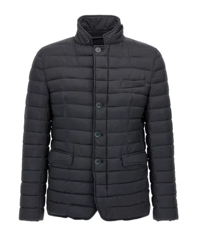 Herno Quilted Down Jacket Casual Jackets And Parka Blue In Black