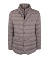 Herno Padded Jacket With Notched Lapel And Quilted Design In Gray